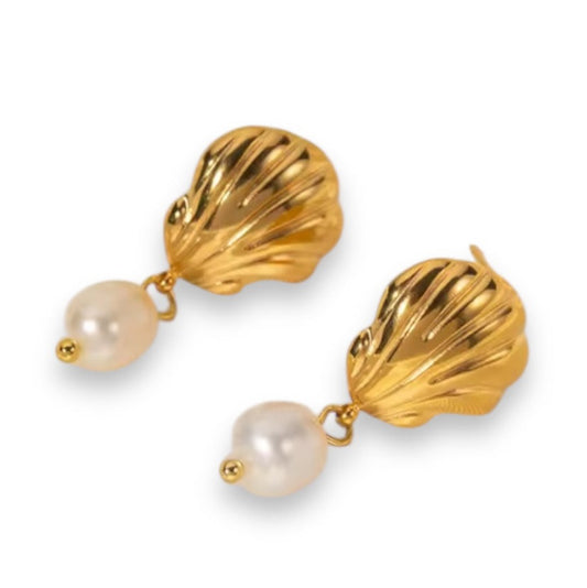 SHELL PEARL EARRINGS